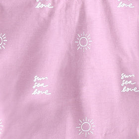 Boys Lilac Sun Printed Short Sleeve T-Shirt With Elasticated Shorts Sets Sets