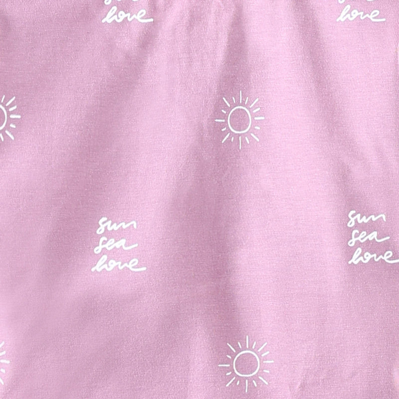 Boys Lilac Sun Printed Short Sleeve T-Shirt With Elasticated Shorts Sets Sets