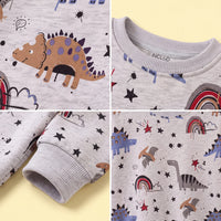 Boys Grey Graphic Round Neck Sweatshirt Sweatshirts & Hoodies