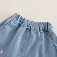 Girls Black Rabbit Appliqued T-Shirt With Denim Shorts Set 2 pc. Sets