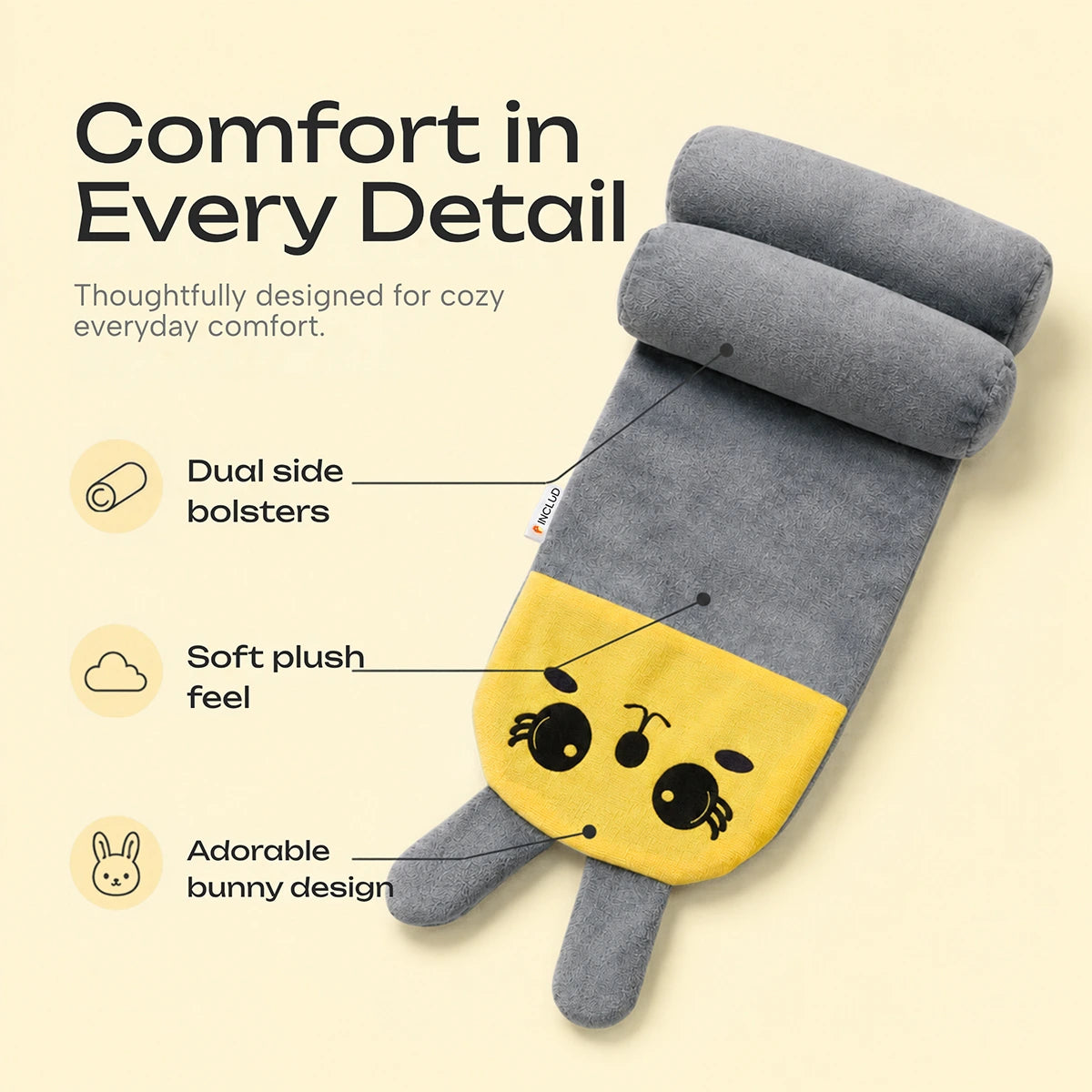 Baby Pillow with Head & Neck Support -Soft Cotton Infant Sleeping Pillow for Flat Head Protection Trending Accessories