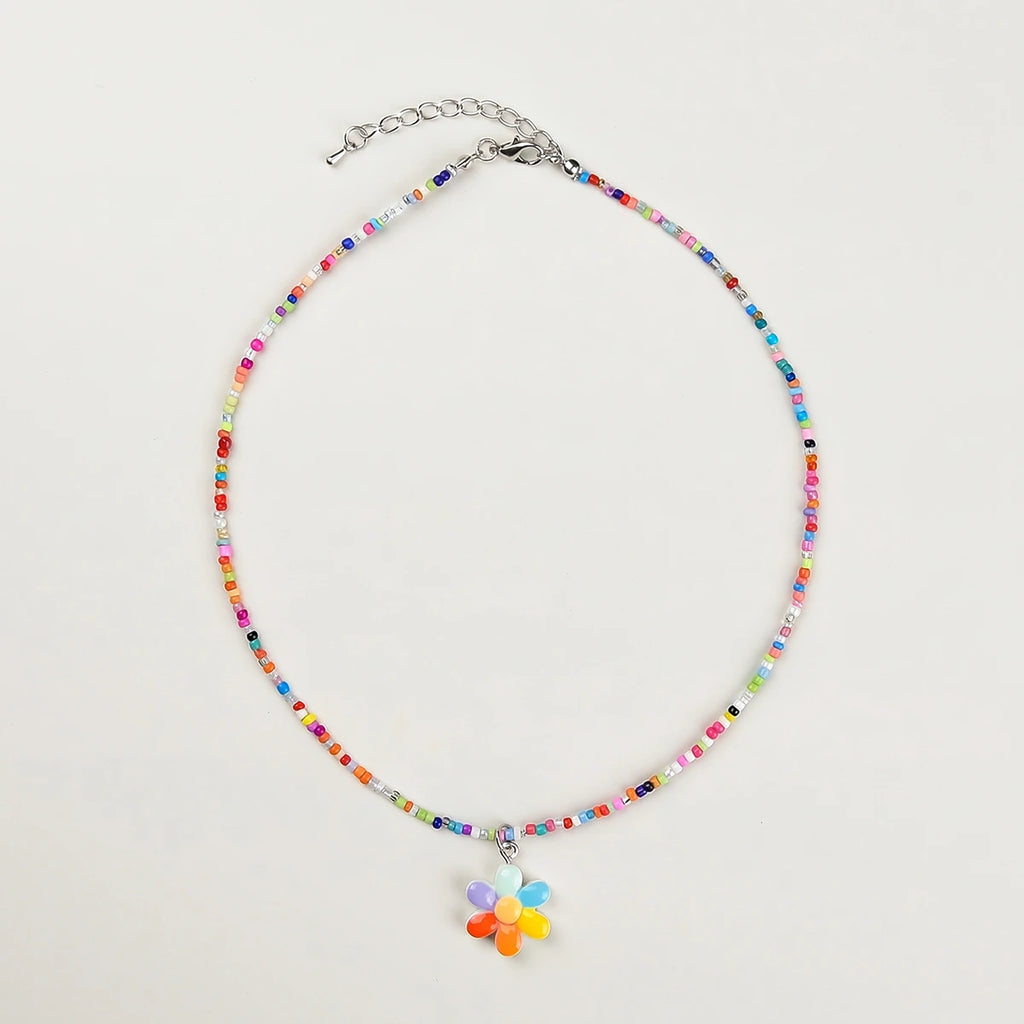 Pack Of 5 Girls Multicolour Charm Beaded Necklace Sets Necklace and Chains