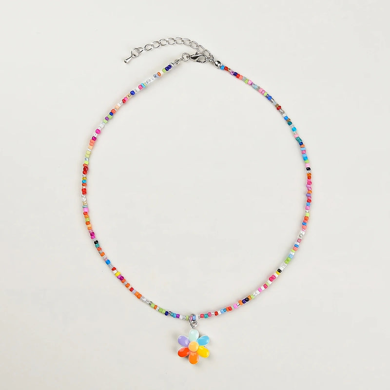 Pack Of 5 Girls Multicolour Charm Beaded Necklace Sets Necklace and Chains