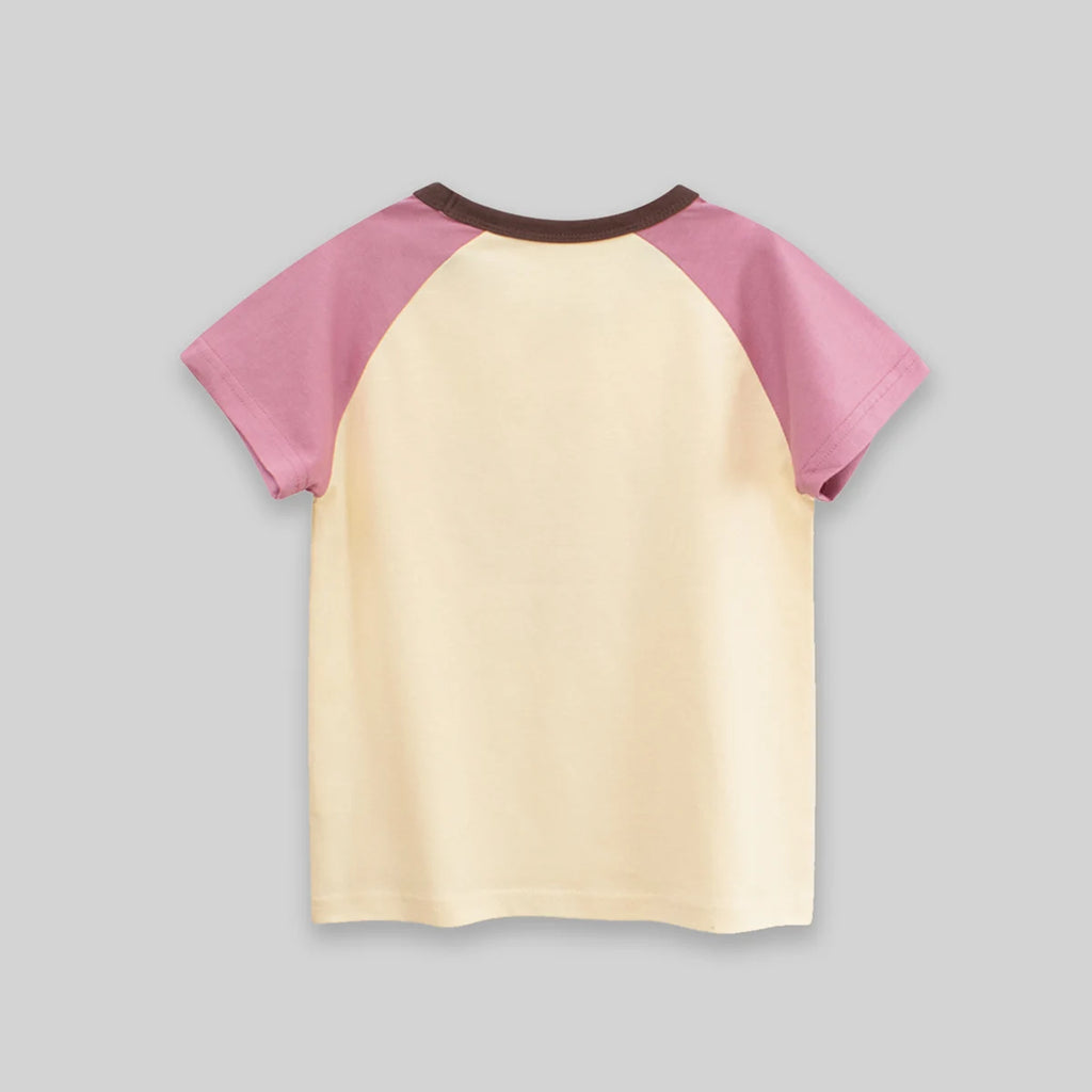 Girls Cream Elephant Print Raglan Sleeve T-Shirt Tshirts