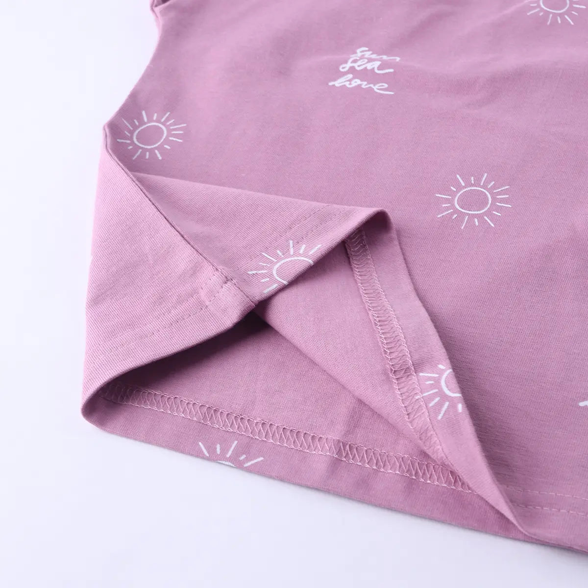 Boys Lilac Sun Printed Short Sleeve T-Shirt With Elasticated Shorts Sets Sets