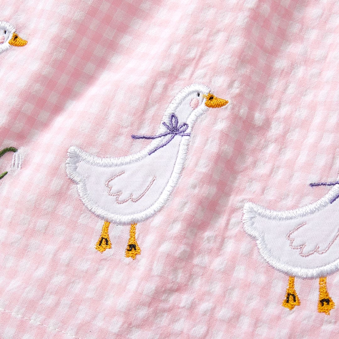 Girls Sleeveless Checked A-Line Dress Casual Dresses   