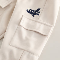 Boys Navy Blue Aeroplane Applique Sweatshirt With Pants Set 2 pc. Sets