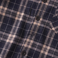 Boys Navy Blue Checked Long Sleeve Hooded Shirt Shirts