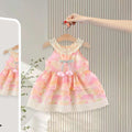Girls Pink Floral Print Layered Fit & Flare Dress Casual Dresses Pink 1-2 Y