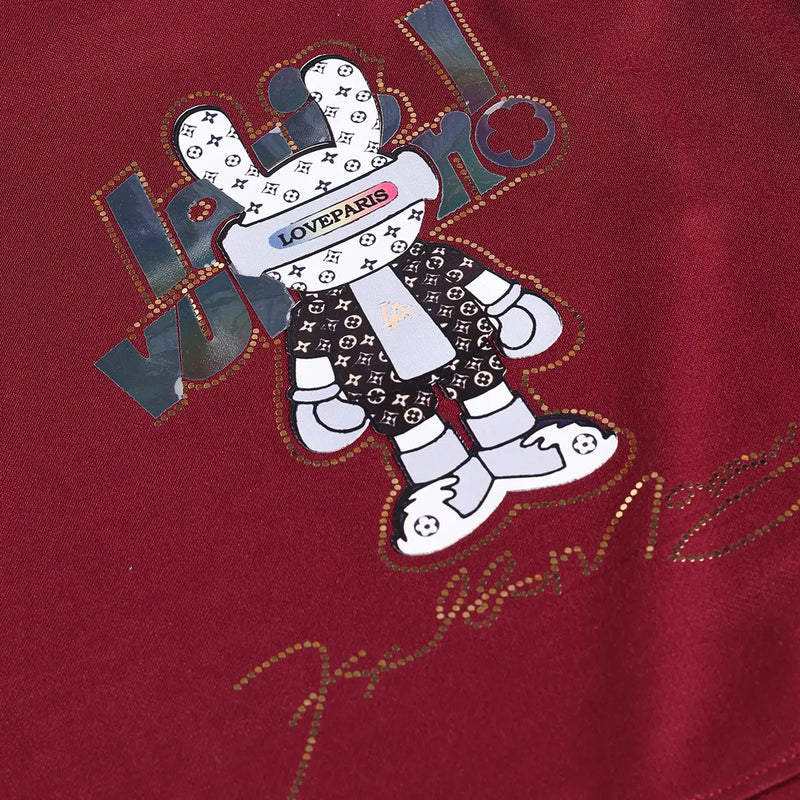 Boys Maroon Graphics Short Sleeve T-Shirt With Elasticated Shorts Sets 2 pc. Sets