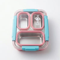 Kids Pink Smart Meal Leakproof 3-Section Lunch Box Trending Accessories Pink Onesize