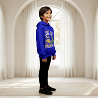 Boys Royal Blue Dinosaur Graphics Hoodies Sweatshirt Sweatshirts & Hoodies