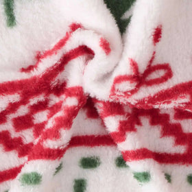 Girls White Self-Design Christmas Theme Patterns Fleece Sweatshirt Sweatshirts & Hoodies