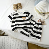 Boys Black Bear Applique Short Sleeve T-Shirt With Shorts Sets