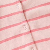 Girls Light Pink Cardigan With Self-design Stripe Patterns Sweaters & Cardigans