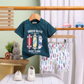 Boys Dark Green Skate Graphics T-Shirt With Elasticated Shorts Sets 2 pc. Sets Dark Green 0-3 M