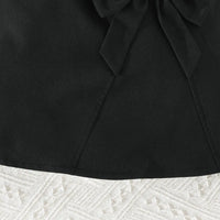 Girls Black Bow Applique Top With Elasticated Skirt Sets 2 pc. Sets
