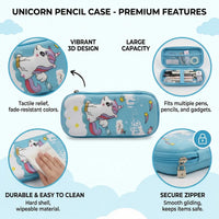 Unicorn Pencil Pouch for Kids Hard Case Cartoon Stationery Organizer Trending Accessories