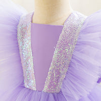 Girls Violet Flutter Tulle Mullet Dress Party Dresses