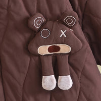 Boys Dark Brown Quilted Jacket & Joggers Co-ord Sets Sets