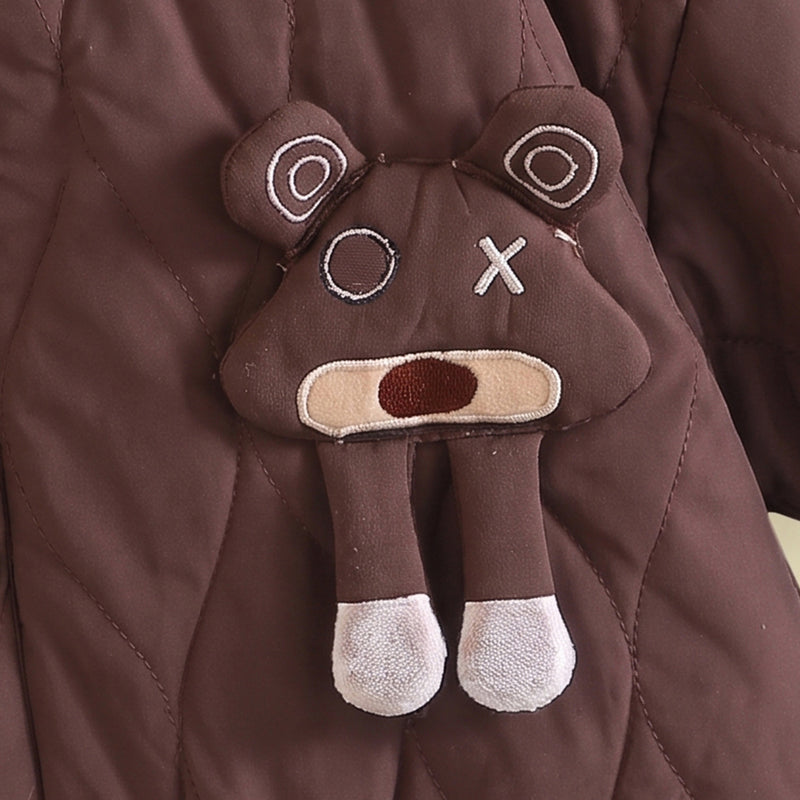 Boys Dark Brown Quilted Jacket & Joggers Co-ord Sets Sets