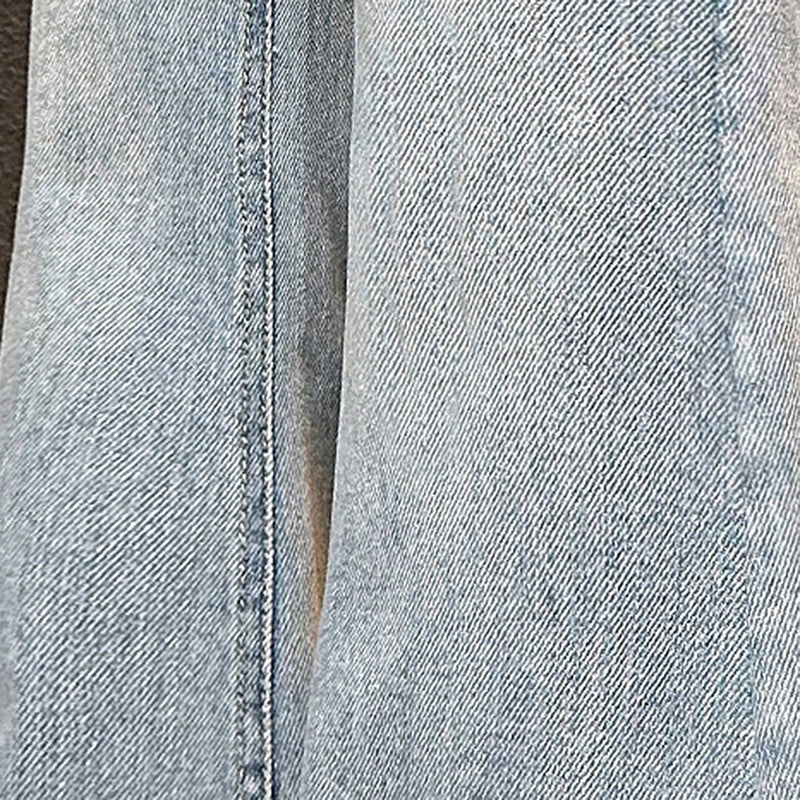Girls Light Blue Flared Denim Jeans With Ruffle Hem Pants