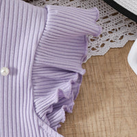 Girls Purple Pearl Embellished Top With Ruffled Tulle Skirts Set Sets