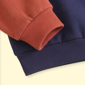 Boys Navy Colorblock Long Sleeve Sweatshirt Sweatshirts & Hoodies