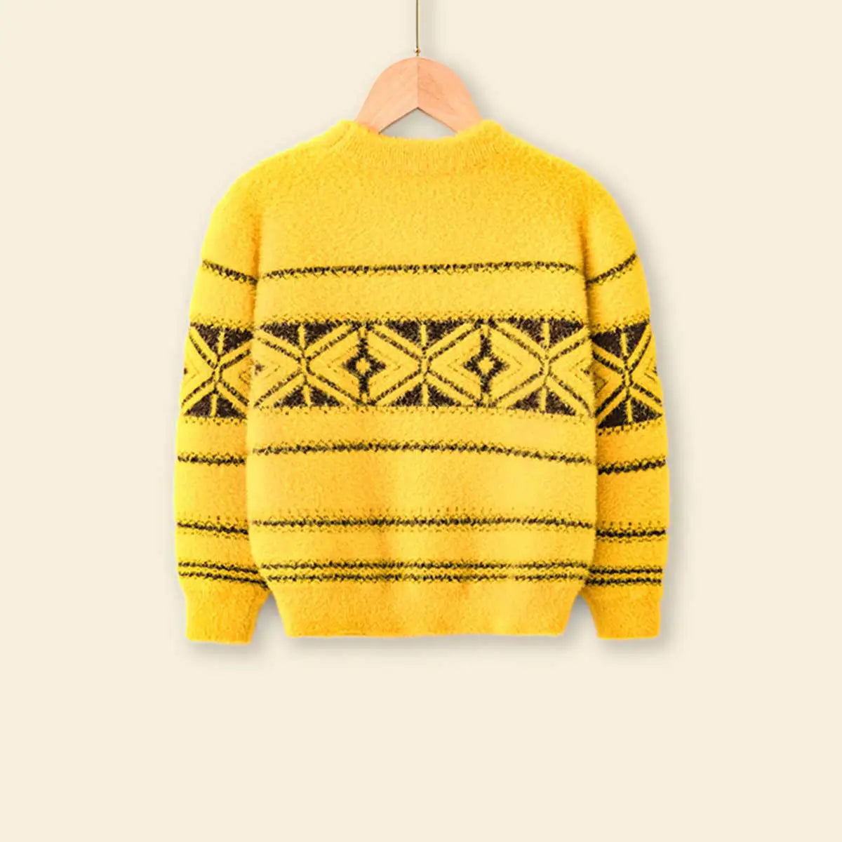 Boys Yellow Self-Design Regular Sweater Sweaters & Cardigans