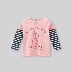 Girls Printed Doctor Sleeves T-Shirt Tshirts White 1-2 Y 