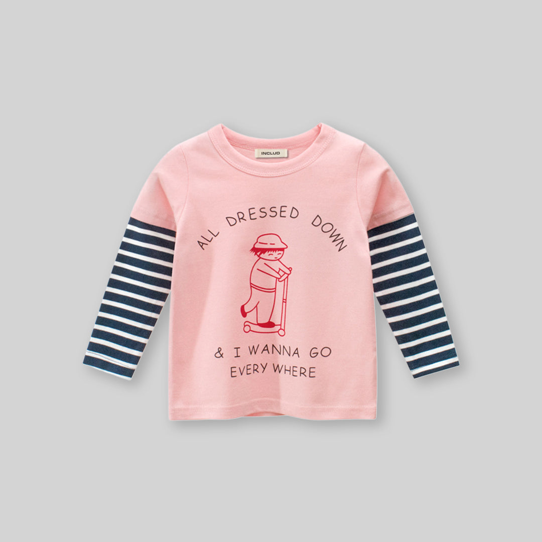 Girls Printed Doctor Sleeves T-Shirt Tshirts White 1-2 Y 