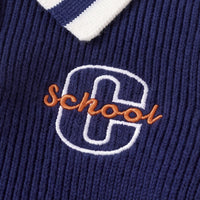 Boys Blue Self-Design Polo Sweater Sweaters & Cardigans