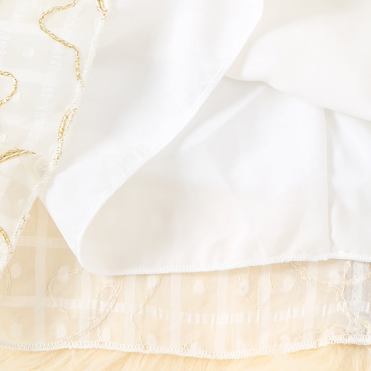 Girls White Puff Sleeve Embroidered Dress Casual Dresses