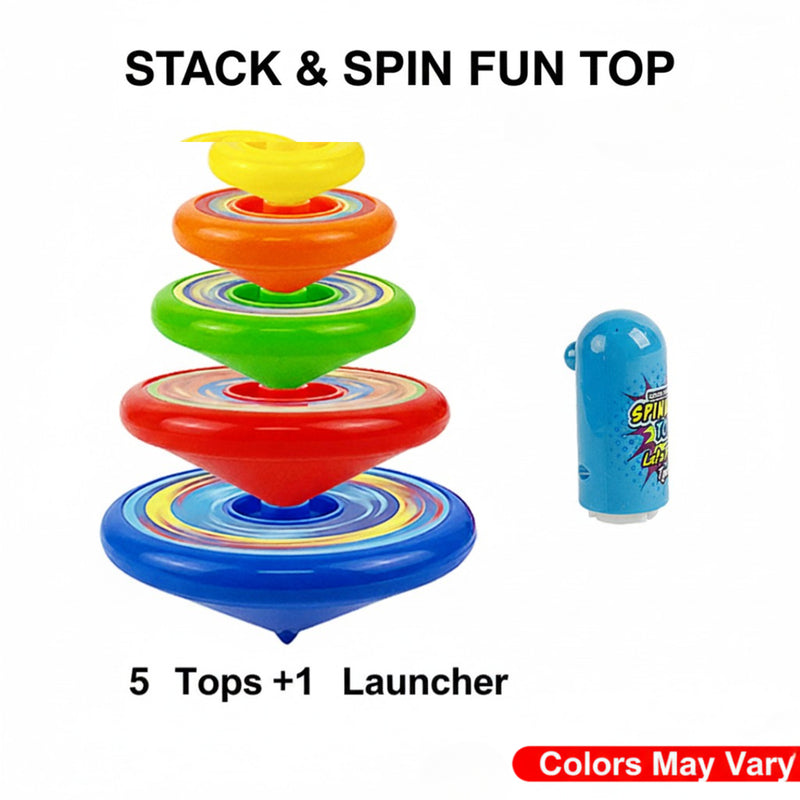 Kids Multicolor Stacking Spinning Top Toy Trending Accessories
