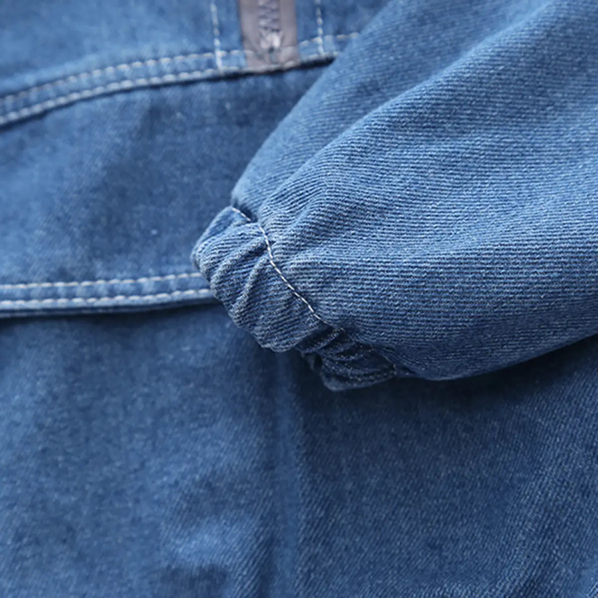 Boys Blue Half Zipper Denim Jacket With Jogger Co-ord Sets Sets