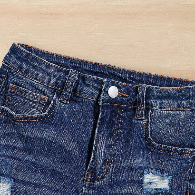 Boys Blue Distress Slim Fit Denim Trousers Pants