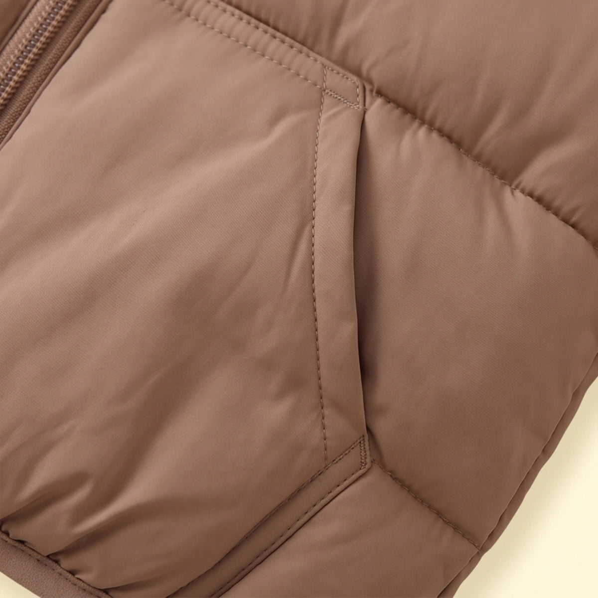 Boys Brown Hooded Quilted Puffer Jacket Coats & Jackets