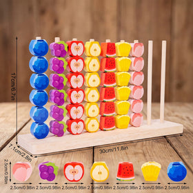 Fruit Ring Toss Game -42 Pieces Wooden Stacking & Ring Toss Toy Trending Accessories