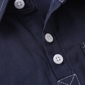 Boys Navy Blue Long Sleeve Shirts Shirts