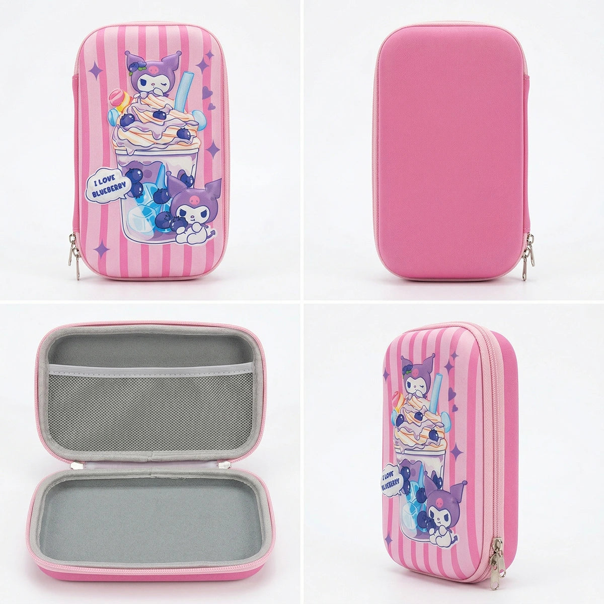 Girls Pink Kuromi Cartoon Hard-Shell Pencil Box Trending Accessories