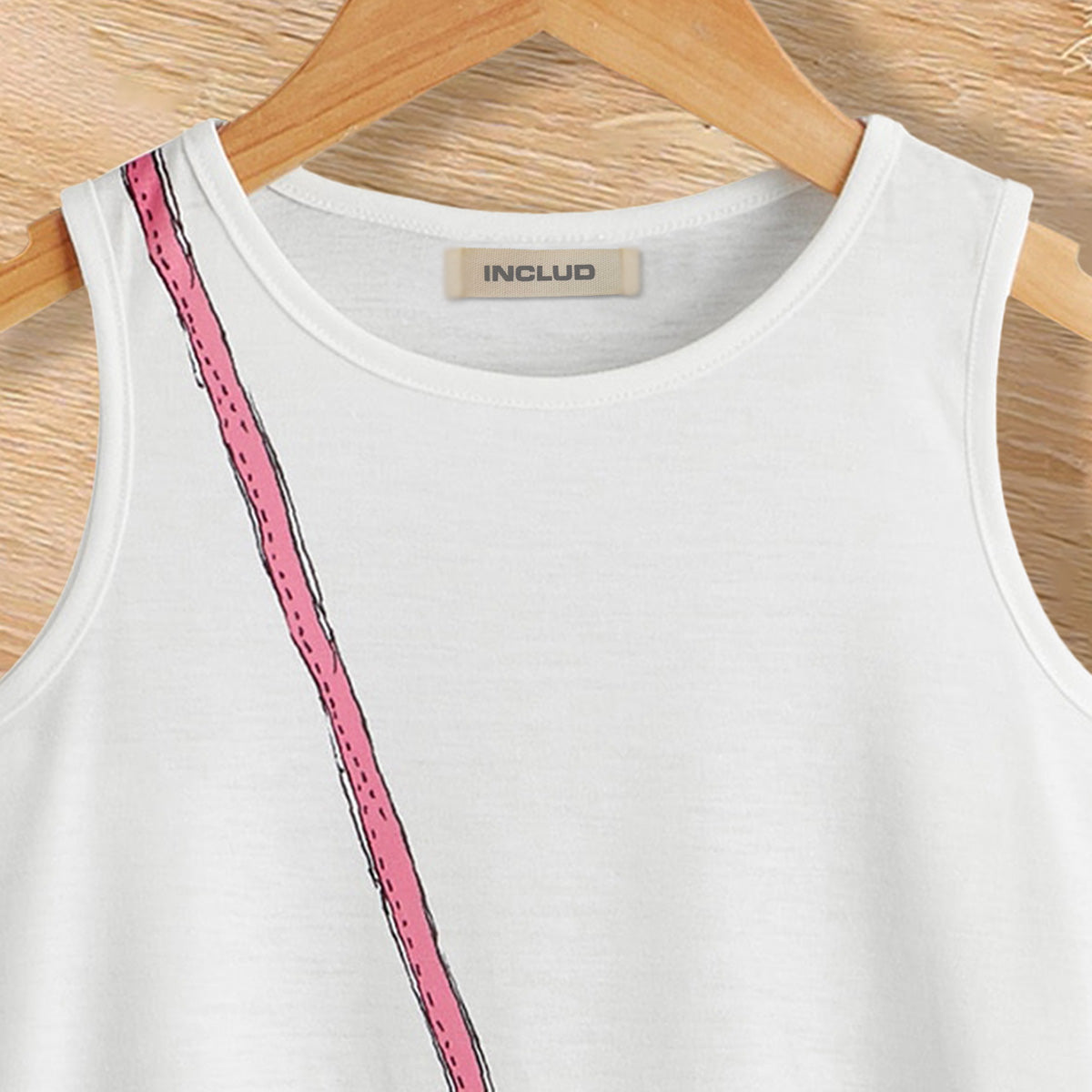 Girls White Sleeveless Round Neck A-Line Dress Casual Dresses