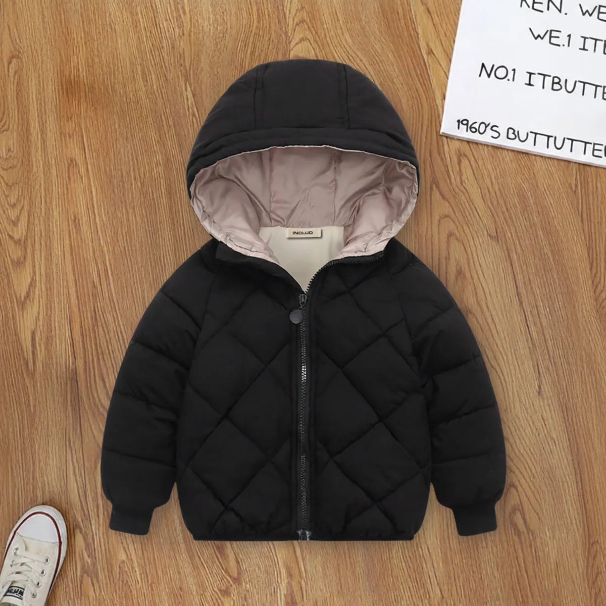 Boys Black Hooded Zip-up Puffer Jacket With Long Sleeves Coats & Jackets Black 3-4 Y