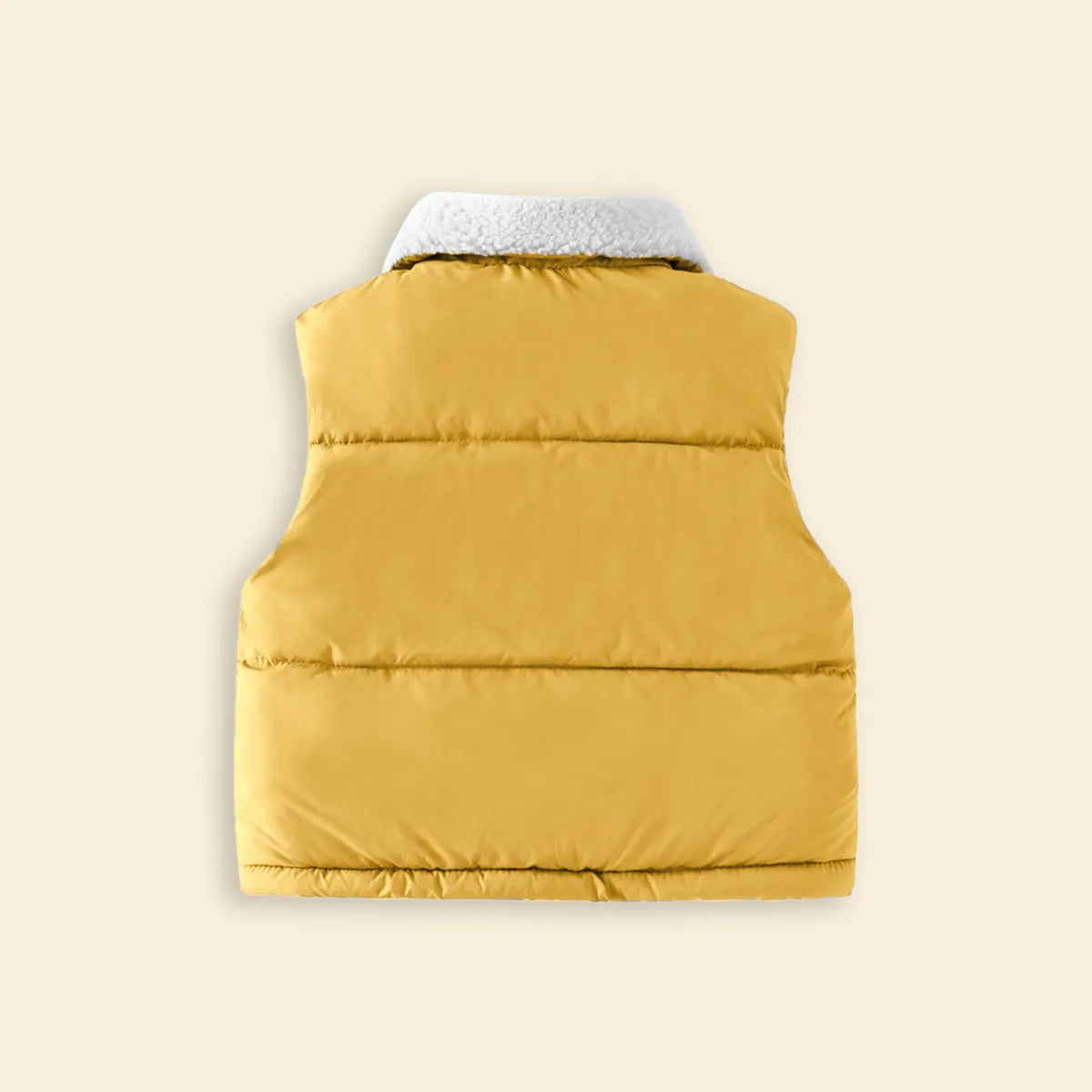 Girls Mustard Quilted Sleeveless Vest With Polar Fleece Lining Coats & Jackets