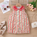 Girls Red Animal Printed Sleeveless Jumpsuit Jumpsuits Red 2-3 Y