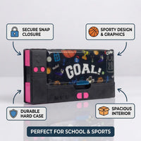 Sports Theme Pencil Case for Kids Multi-Compartment School Stationery Box Trending Accessories
