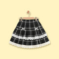 Girls Black Checked Flared Skirt Skirts Black 2-3 Y