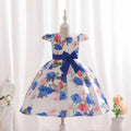 Girls Blue Floral Printed Cap Sleeve Fit & Flare Party Wear Dress Party Dresses Blue 2-3 Y