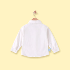 Boys White Shark Print Long Sleeve Shirt Shirts