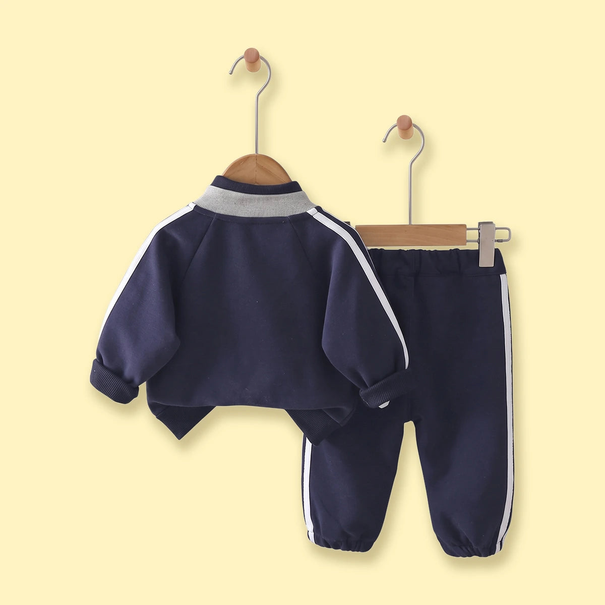 Boys Navy Blue Graphic Embroidered Jacket & Jogger Sets Sets
