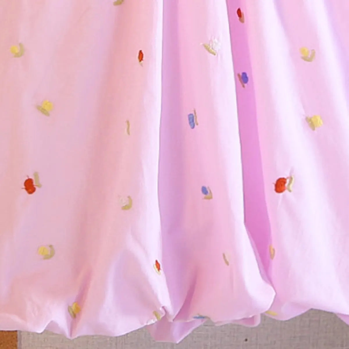 Girls Light Purple Embroidered Sleeveless A-line Bubble Dress Casual Dresses